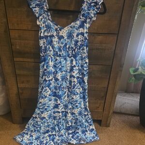 Blue Floral Maxi Dress